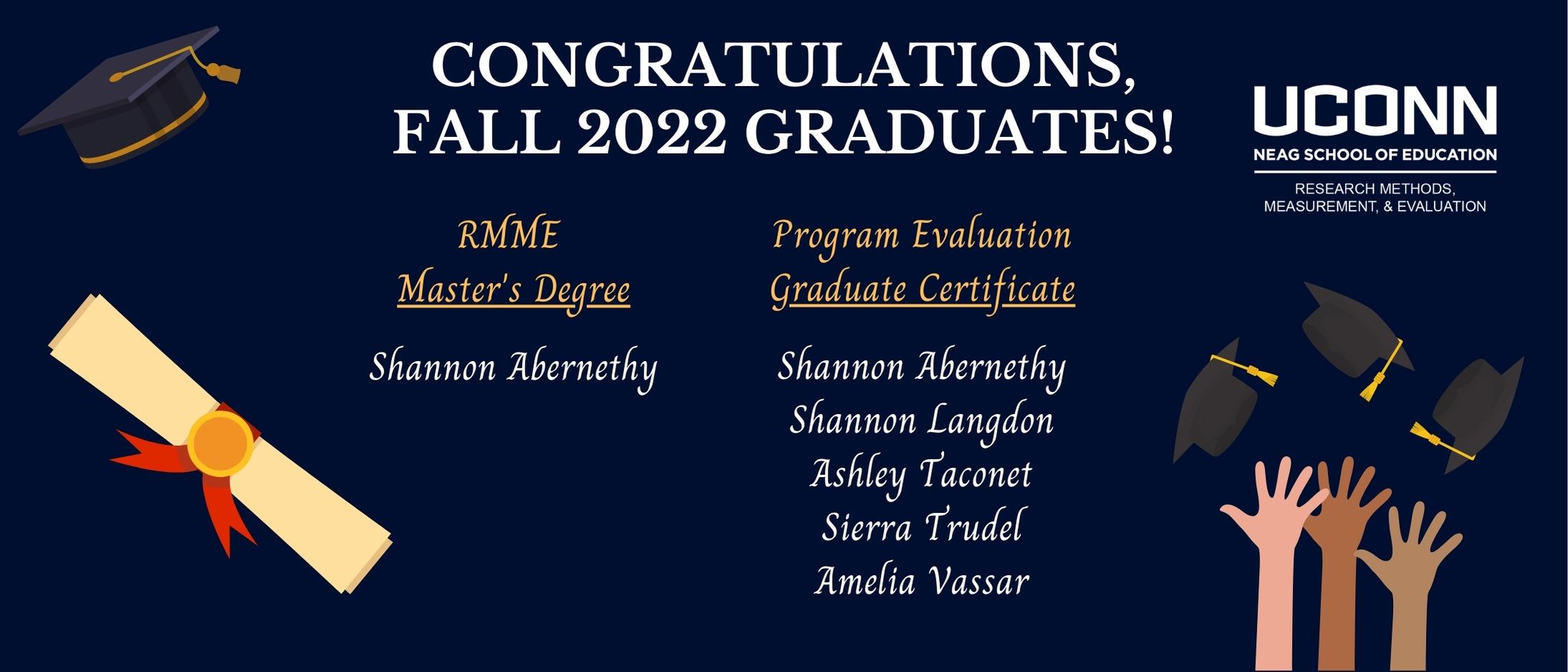 RMME Programs Celebrates Fall 2022 Graduates