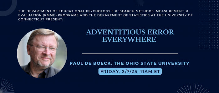 Dr. Paul De Boeck presents an RMME/STAT Colloquium on February 7, at 11am ET