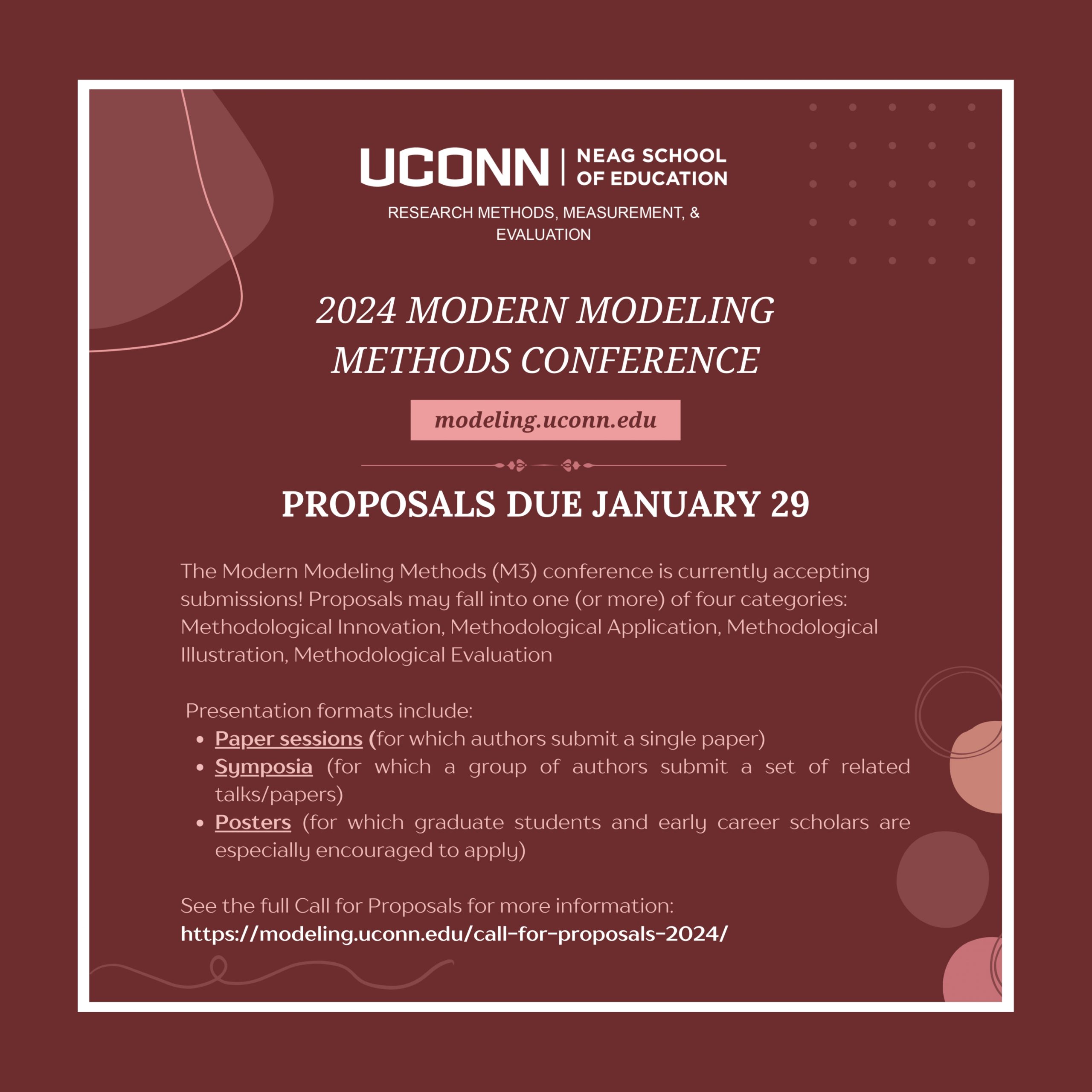 2024 Modern Modeling Methods Conference Proposals Due 1/29