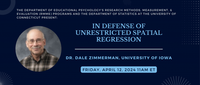 Dr. Dale Zimmerman presents an RMME/STAT Colloquium on April 12, at 11am ET