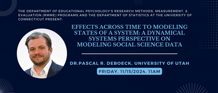 Dr. Pascal Deboeck presents an RMME/STAT Colloquium on November 15, at 11am ET