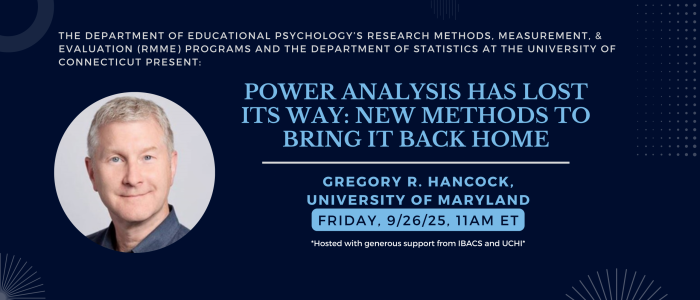 Dr. Gregory R. Hancock presents an RMME/STAT Colloquium on September 26, at 11am ET