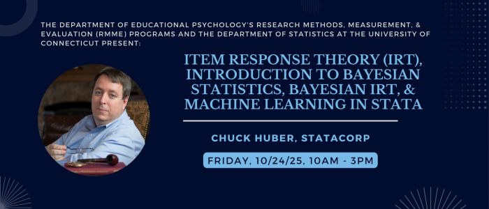 Dr. Chuck Huber presents an RMME/STAT Colloquium on October 24, from 10am - 3pm ET